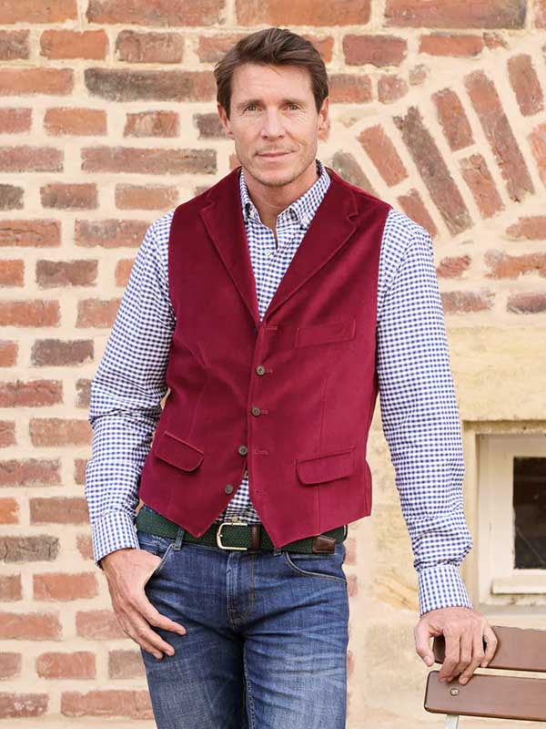 Velours_Vestje_met_revers_Red