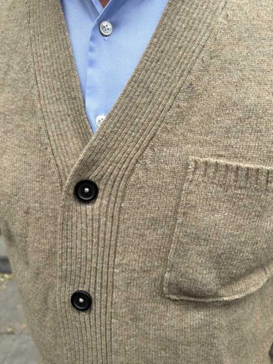 Wollweste mit Knöpfen Beige – Bild 3