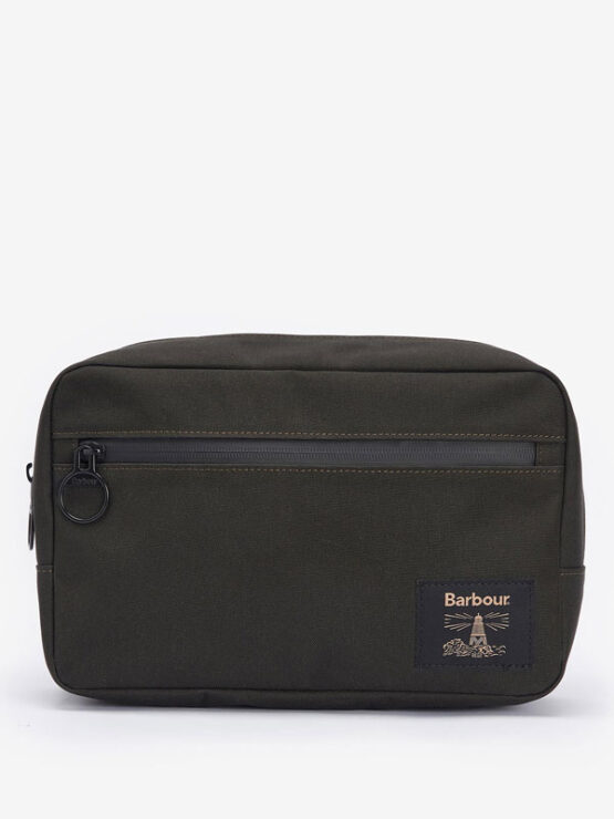 Barbour Field Kulturtasche zum Aufhängen aus Canvas in Olivgrün