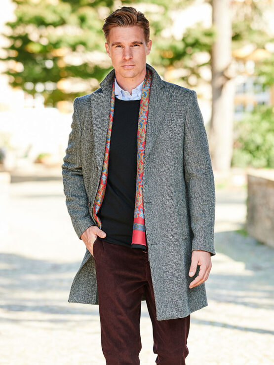 Harris Tweed Blazermantel “Barney” Für Herren In Black Herringbone