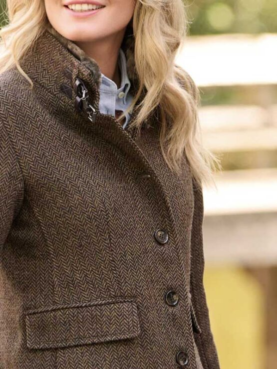 Tweed Mantel Paula Aus Woll-Kaschmir In Green Hill Tweed – Bild 3
