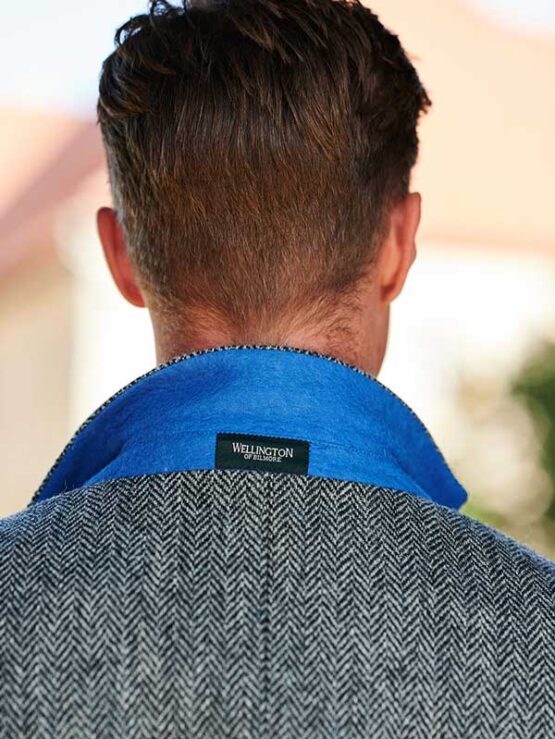 Harris Tweed Blazermantel “Barney” Für Herren In Black Herringbone – Bild 3