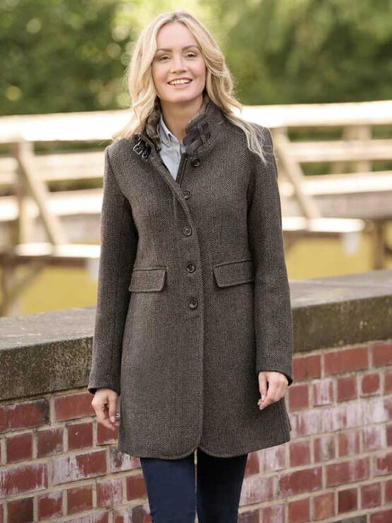Tweed Mantel Paula Aus Woll-Kaschmir In Green Hill Tweed