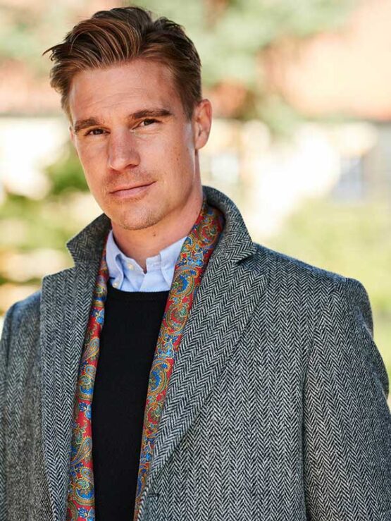 Harris Tweed Blazermantel “Barney” Für Herren In Black Herringbone – Bild 2