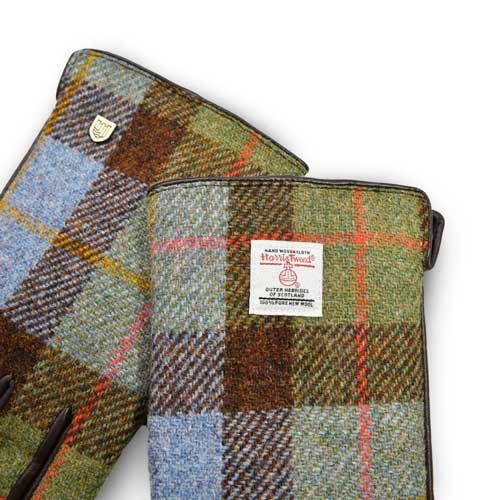 Herren Harris Tweed Handschuhe im Kastanienblauen Tartan – Bild 3