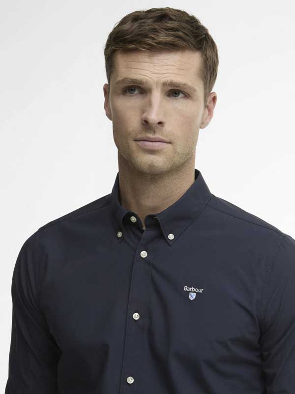 Barbour Treeport Langarmhemd Tailliert Marineblau – Bild 4