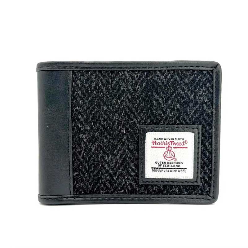 Harris_Tweed_Bifold_Coin_Wallet_In_Charcoal