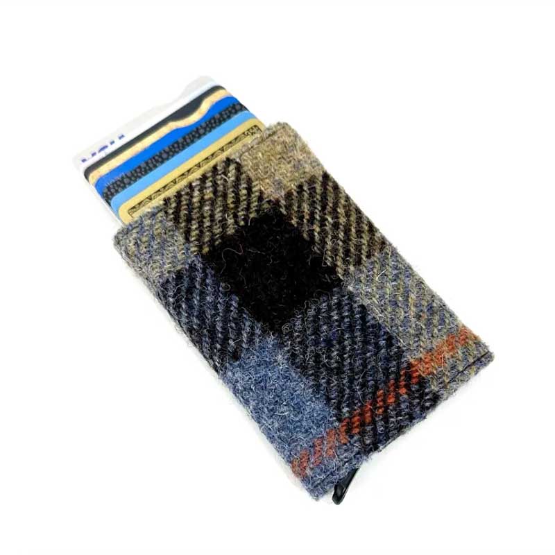 Harris_Tweed_Pop_Up_Card_Holder_In_Blue_Brown_Check