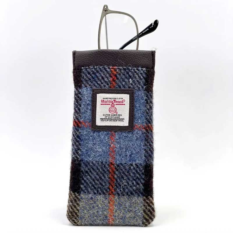 Harris_Tweed_Glasses_Sleeve_in_Blue_Brown_Check