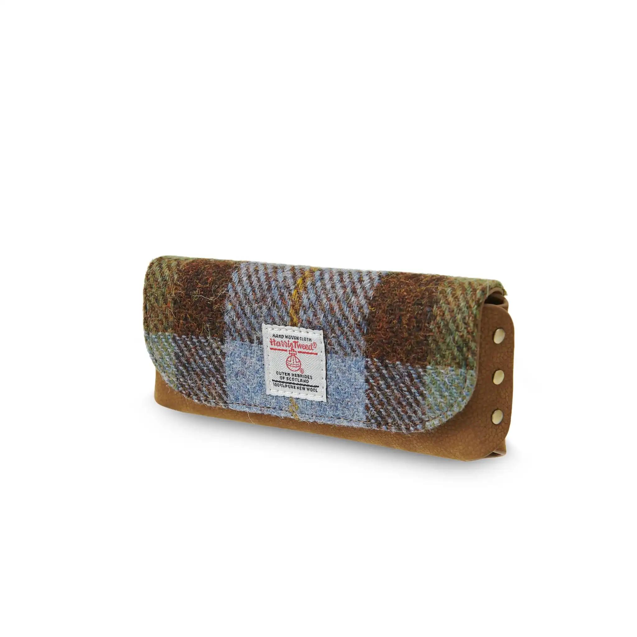Harris_Tweed_Leather_Glasses_Case_Chestnut_Blue_Tartan