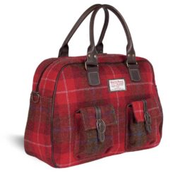 Harris Tweed Oxna Reisetasche, rot kariert