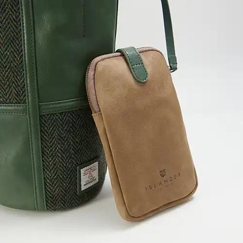 Harris Tweed Clutch, The Orlagh, Islander, Dunkelgrünes Fischgrätmuster – Bild 3