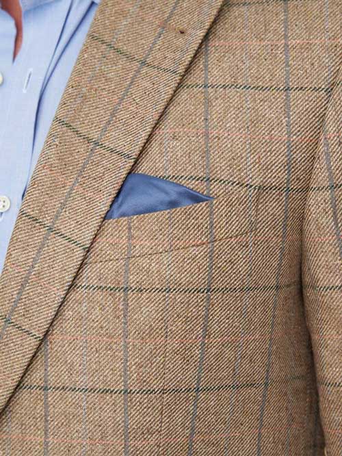 Sommersakko ''London SO'' Aus Seide In Sand Multi Color Check – Bild 3