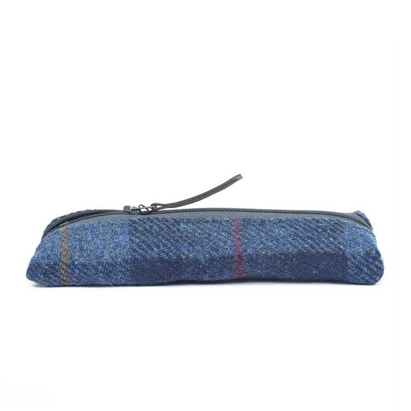 Harris Tweed Highland Range Slim Federmäppchen, marineblau kariert – Bild 3