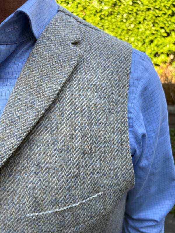 Harris Tweed Weste ''Wales'' In Cream Tweed – Bild 3