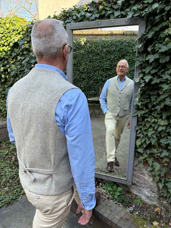 Harris Tweed Weste ''Wales'' In Cream Tweed – Bild 4