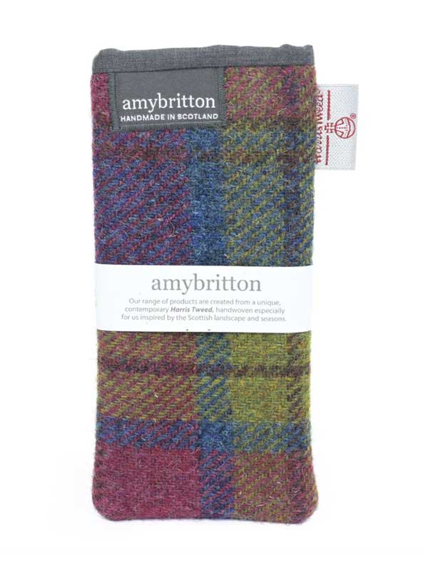Harris_Tweed_Highland_Range_Glasses_Case_Purple_Multi_Plaid