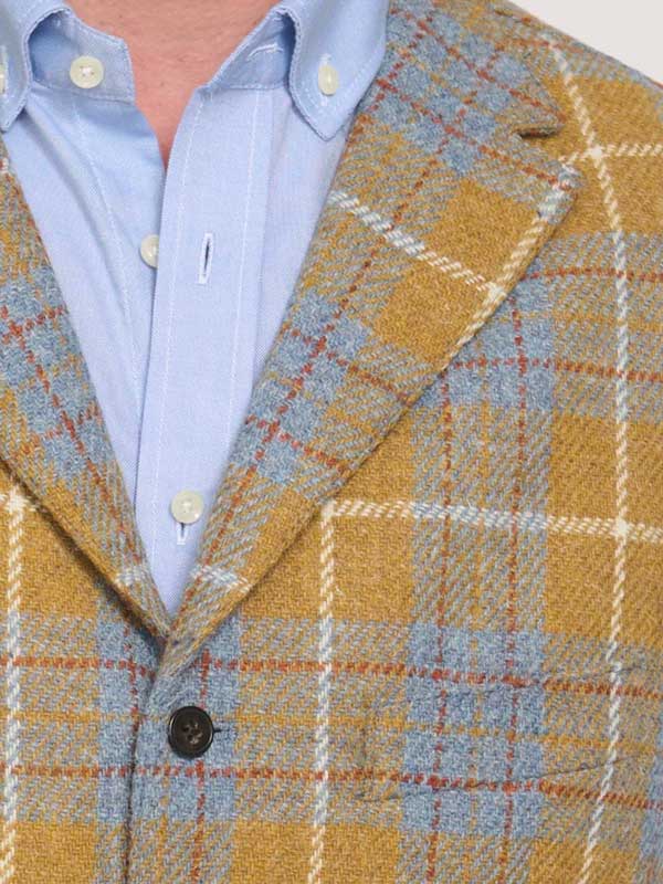 Harris Tweed Weste ''Wales'' In Amber Check – Bild 4