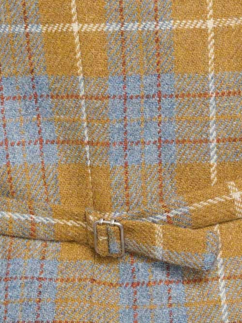 Harris Tweed Weste ''Wales'' In Amber Check – Bild 3