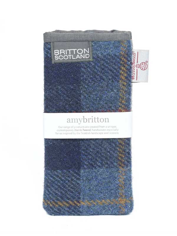 Harris_Tweed_Highland_Range_Glasses_Case_Navy_Plaid