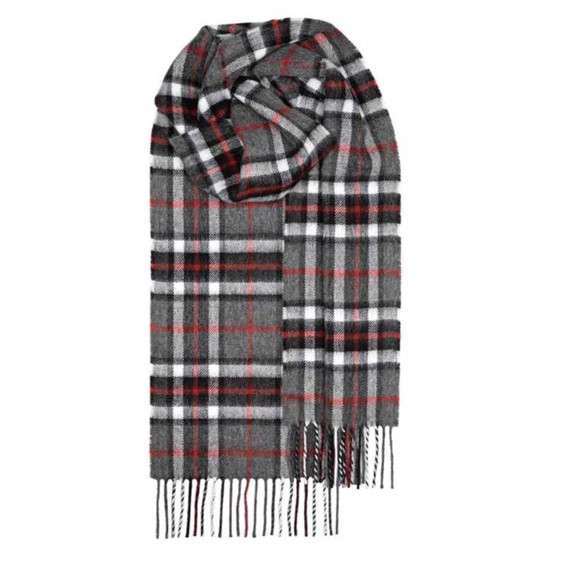Bowhill_Thomson_Grey_Tartan_Lambswool_Scarf