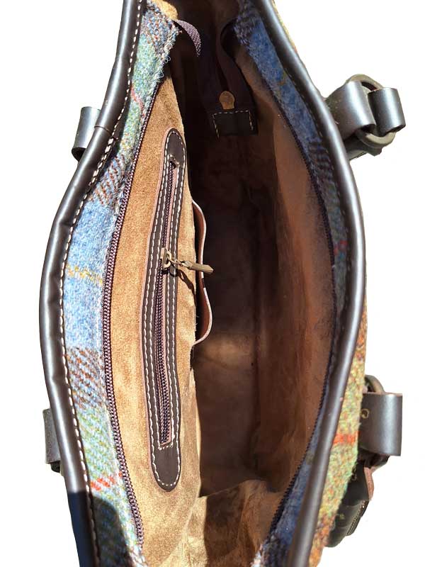 Harris Tweed Shire Henkeltasche – Grün-Blau Kariert – Bild 4