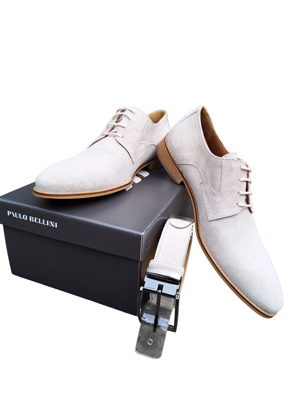 Paulo Bellini Schnürschuh Faver Velours Jeans Beige – Bild 4