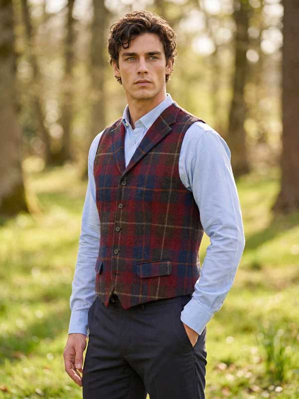 Harris_Tweed_Vestje__Wales__Met_Revers_In_Berry_Check_2
