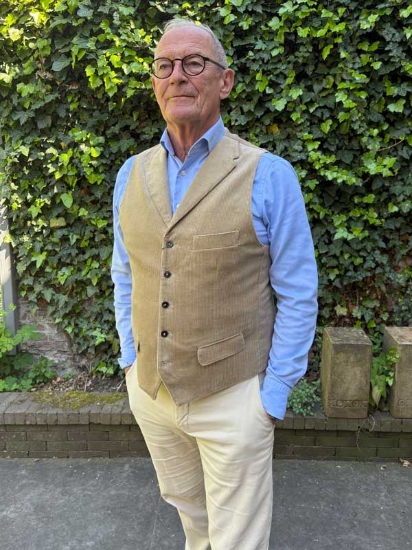 Herren Cord Weste "Wales" In Beige