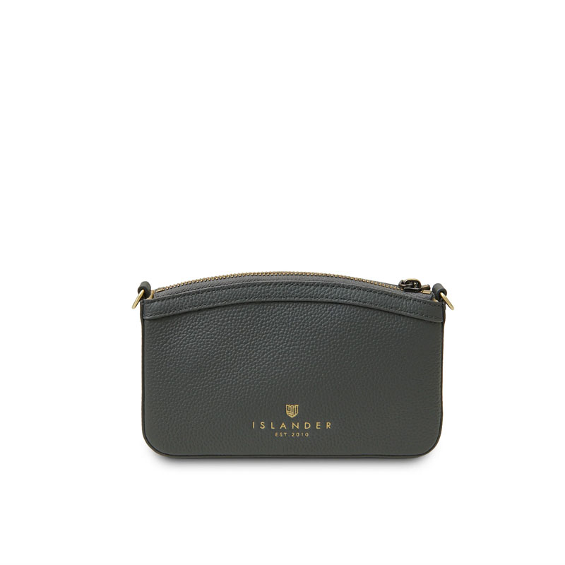 Harris Tweed Schultertasche, The Ailsa, Schwarz-Graues Fischgrätmuster – Bild 3