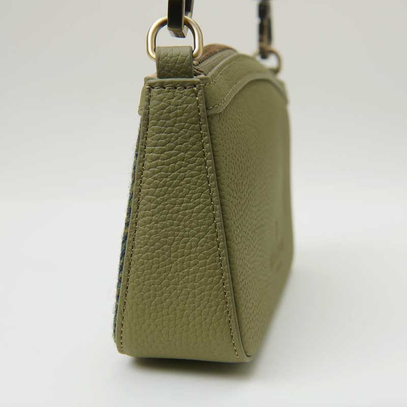 Harris Tweed Schultertasche, The Ailsa, Dunkelgrünes Fischgrätmuster – Bild 4