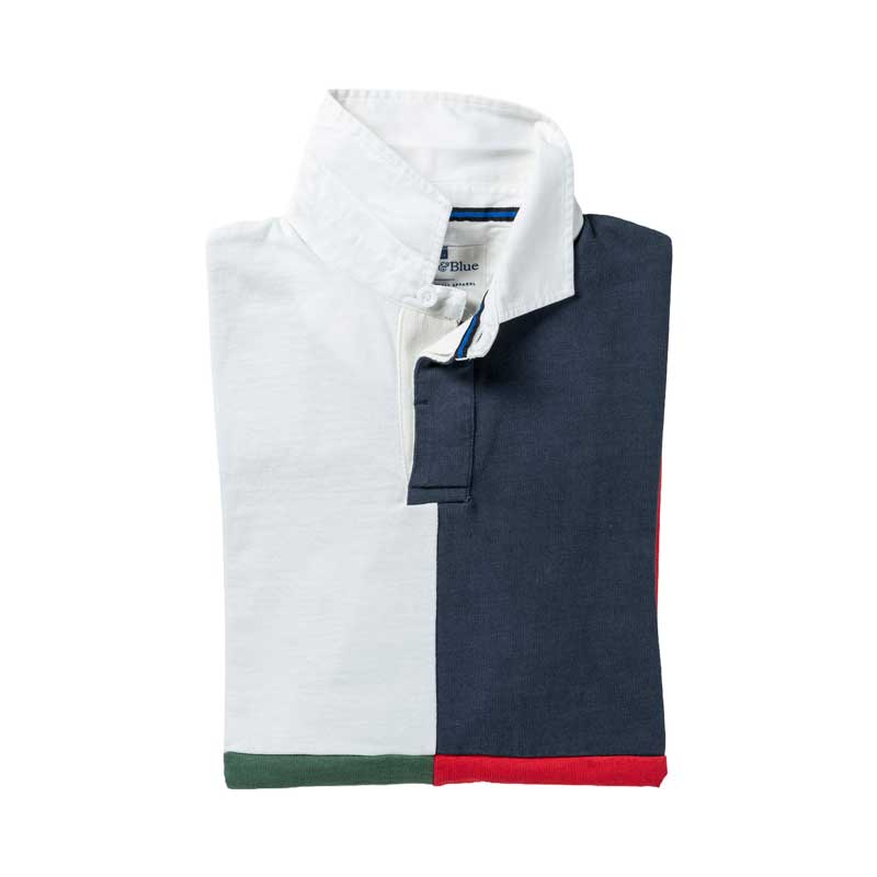 Heritage Rugby Shirt Quarter Dress Blau, Rot – Bild 3