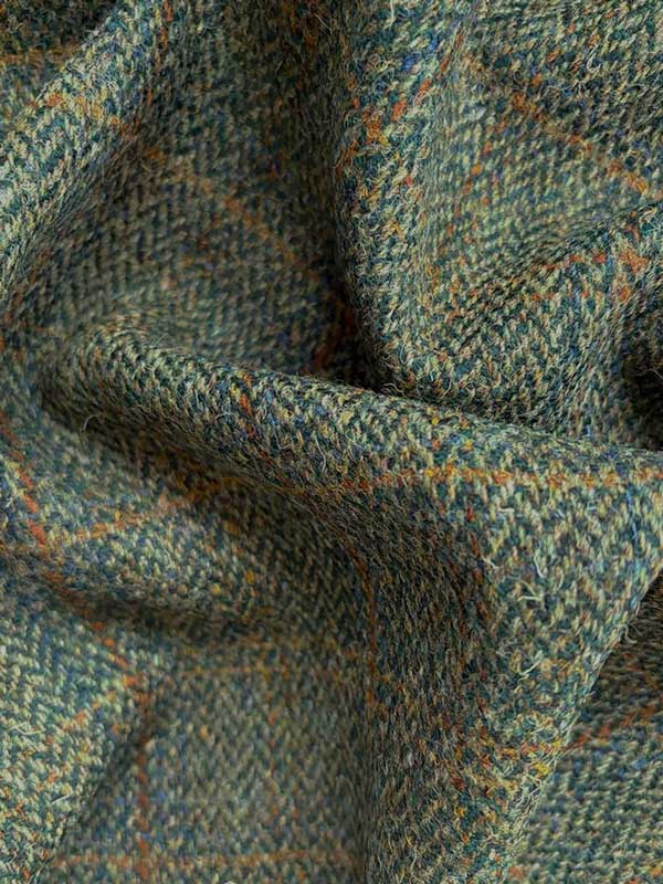 Harris Tweed Mütze "Henry Cap" In Oliv-Blue Overcheck – Bild 2