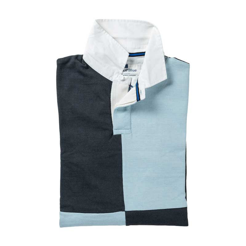 Heritage Rugby Shirt Quarter Asphalt Himmelblau – Bild 3