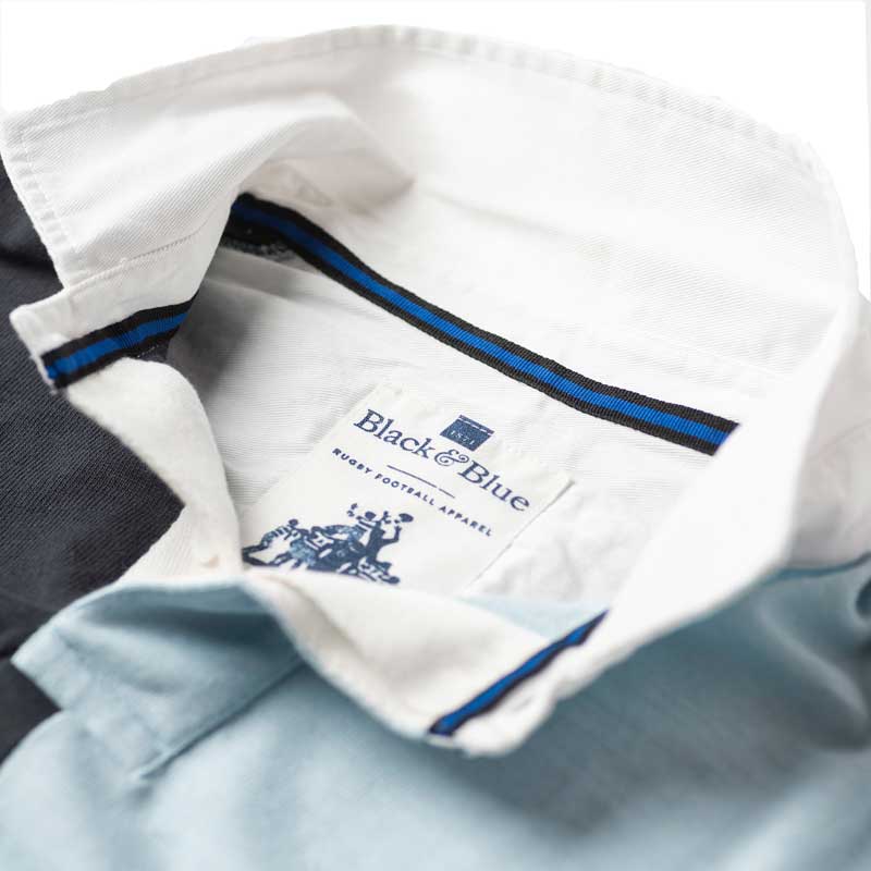 Heritage Rugby Shirt Quarter Asphalt Himmelblau – Bild 6