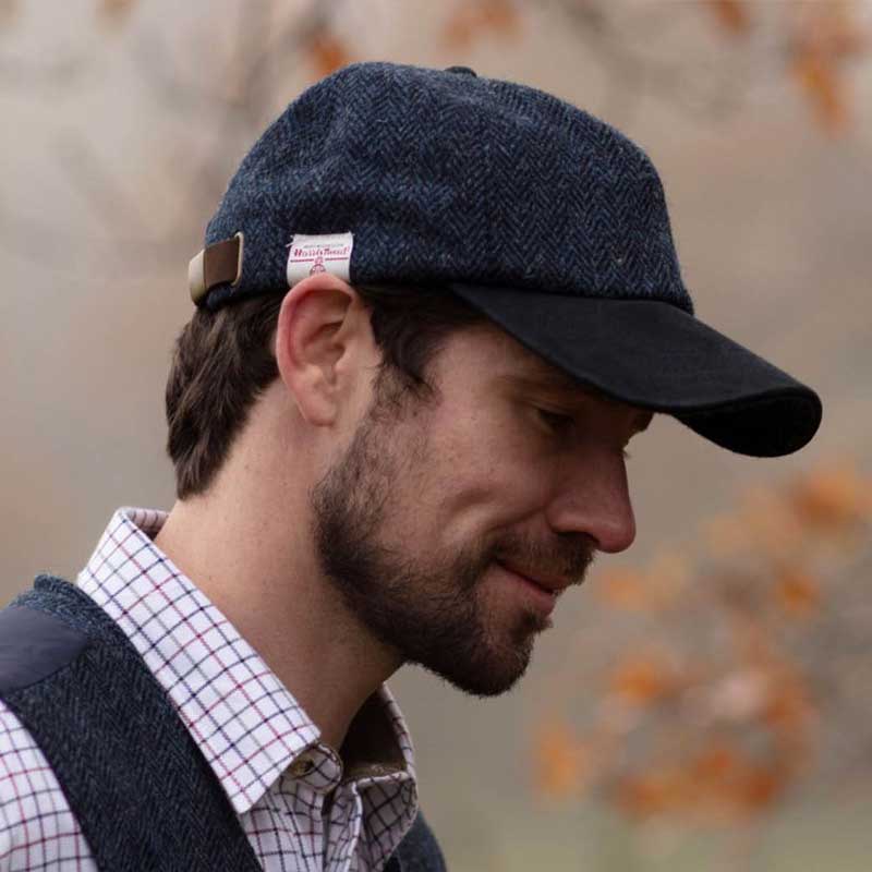 Harris_Tweed_Brungton_Baseball_Cap_Midnight_Blue