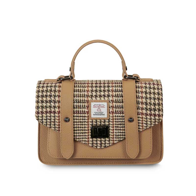 Harris_Tweed_Clutch__The_Leather_Medium_Satchel__Islander__Beige_Dogtooth