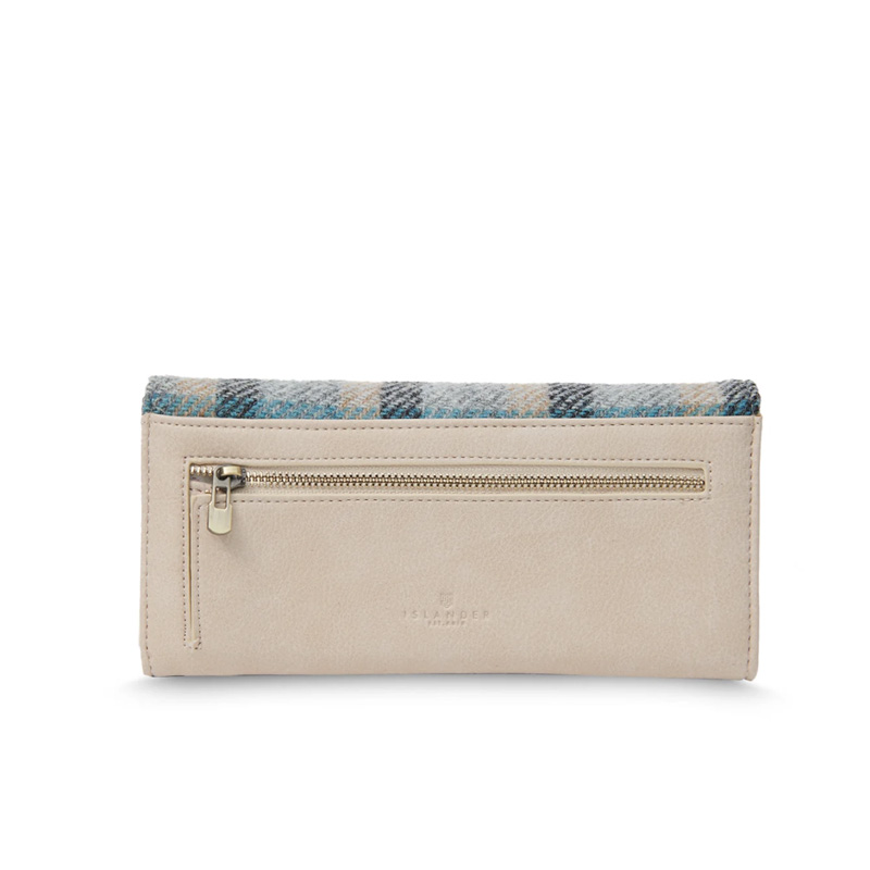 Harris Tweed Geldbörse, The Large Clasp, Marineblau-Beige-Tartan – Bild 3