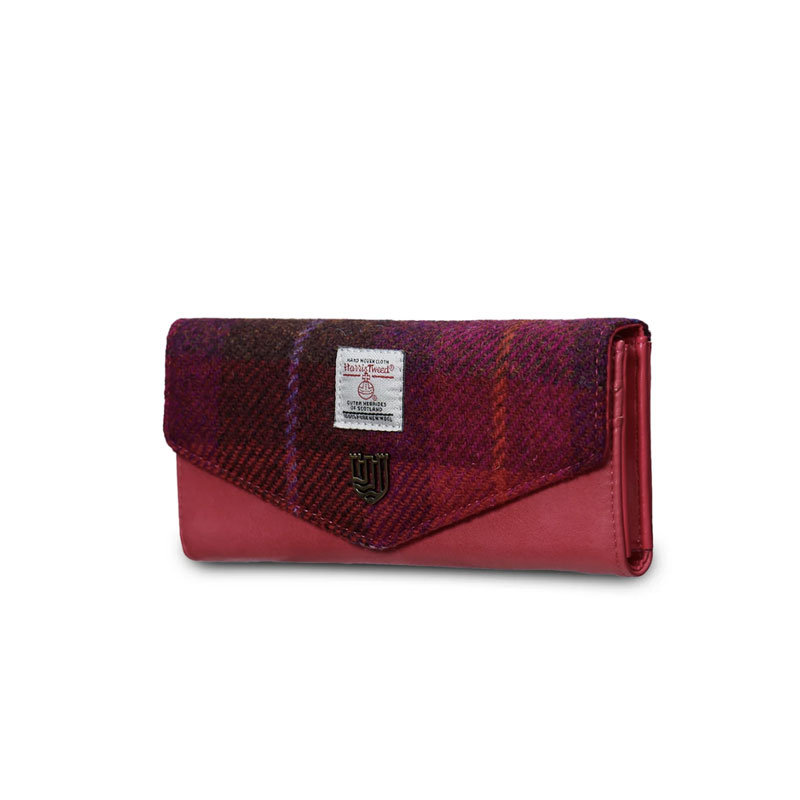 Harris_Tweed_Portemonnee__The_Large_Clasp__Fuchsia_Tartan