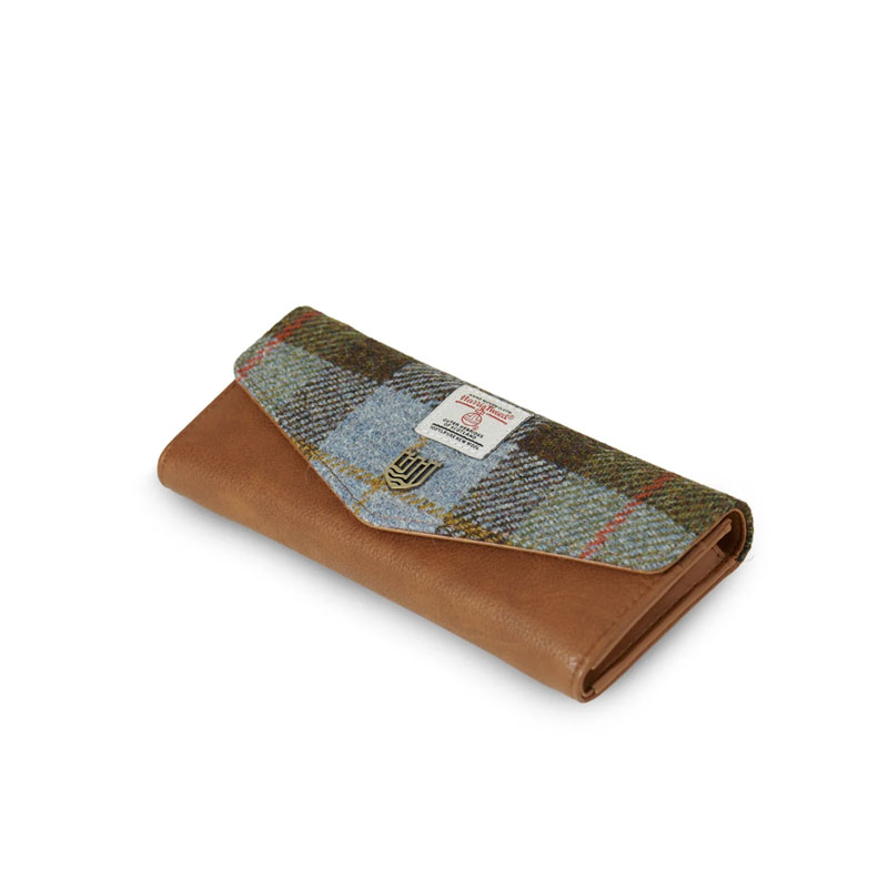 Harris Tweed Geldbörse, The Large Clasp, Kastanienblaues Tartan – Bild 4
