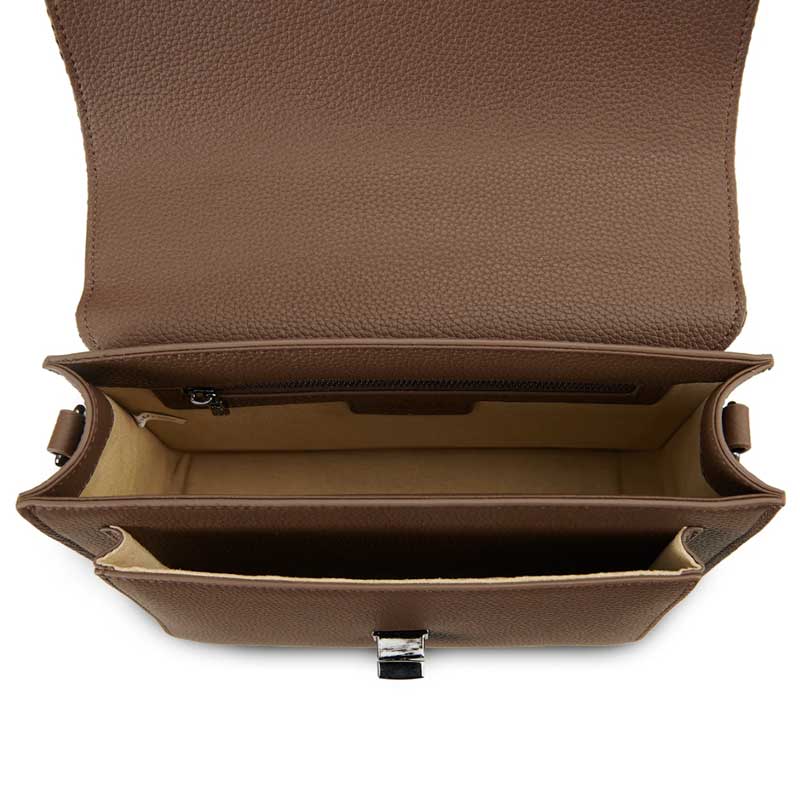 Harris Tweed Clutch, The Leather Medium Satchel, Islander, Kastanientartan – Bild 5