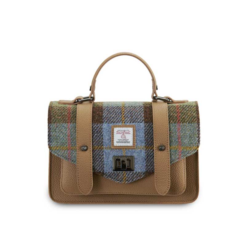Harris_Tweed_Clutch__The_Leather_Medium_Satchel__Islander__Chestnut_Blue_Tartan