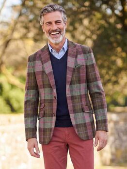 Harris Tweed Sakko ''London'' In Tartan Check