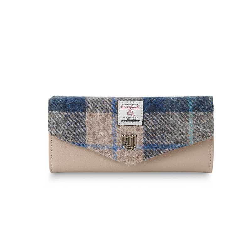 Harris_Tweed_Portemonnee__The_Large_Clasp__Navy_Beige_Tartan