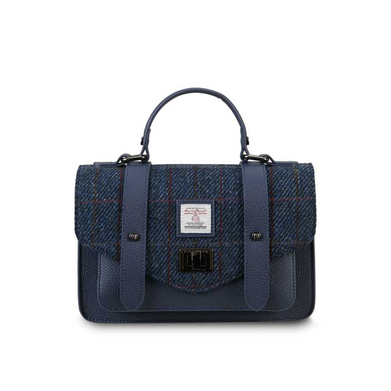 Harris_Tweed_Clutch__The_Leather_Medium_Satchel__Islander__Navy_Overcheck
