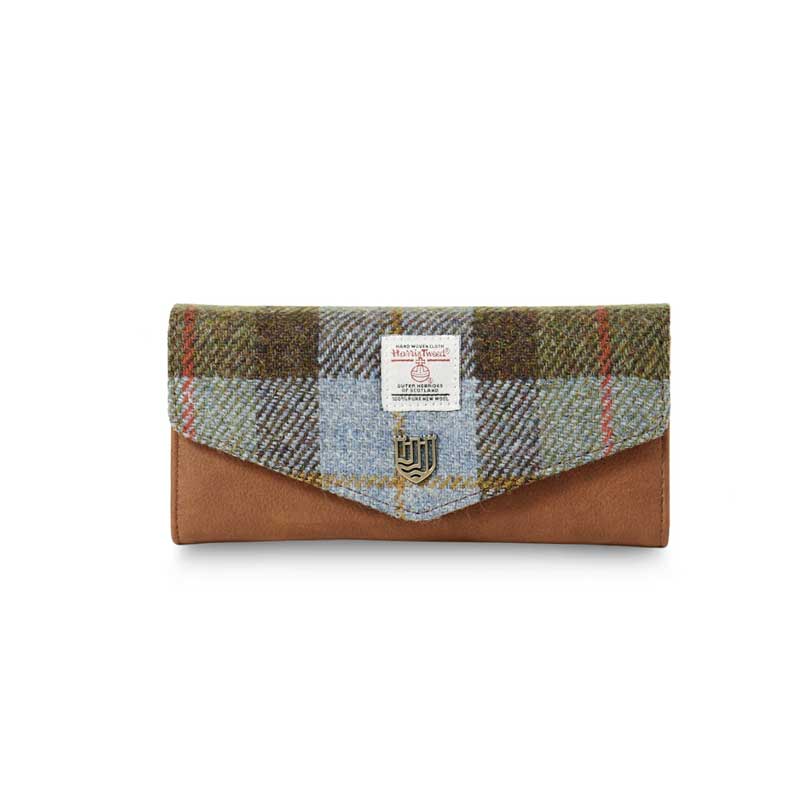Harris_Tweed_Portemonnee__The_Large_Clasp__Chestnut_Blue_Tartan
