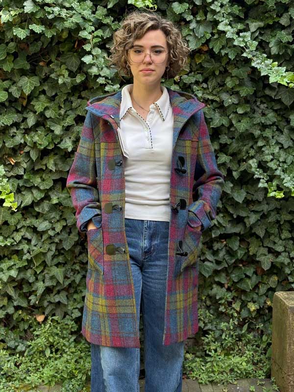 Harris_Tweed_Damesjas__Duffle__In_Candy_Check