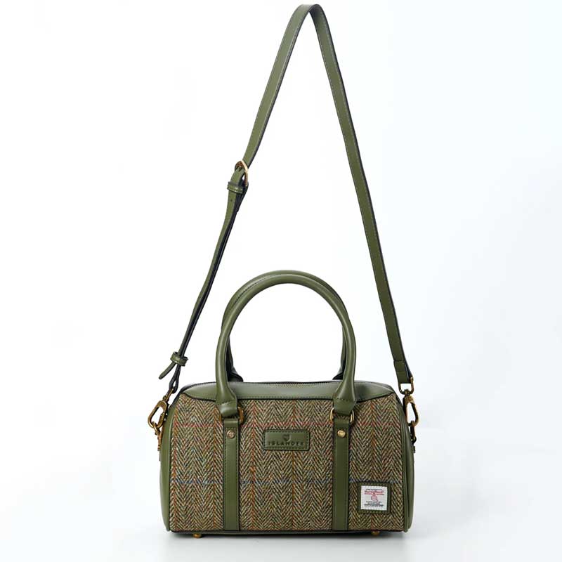 Harris Tweed Clutch, Mittlere Reisetasche, Islander, Fischgrätmuster in Kastanienbraun – Bild 3