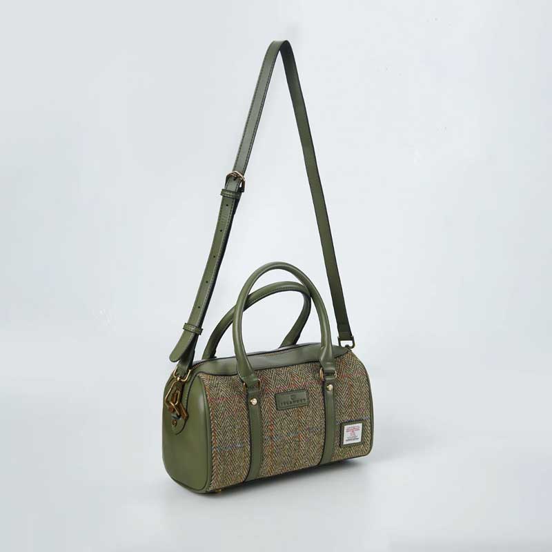 Harris Tweed Clutch, Mittlere Reisetasche, Islander, Fischgrätmuster in Kastanienbraun – Bild 7
