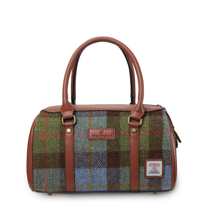 Harris_Tweed_Clutch__The_Medium_Duffel_Bag__Islander__Chestnut_Blue_Tartan